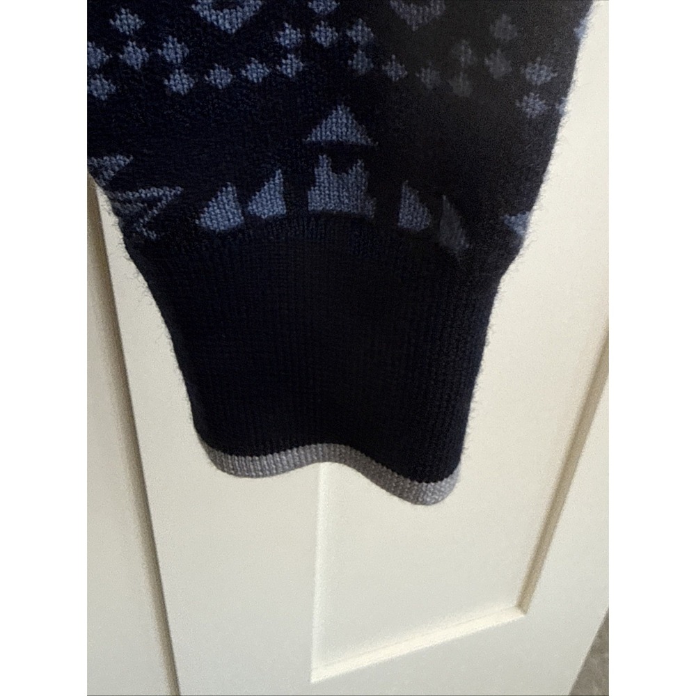 Greyson Wolf Fair Isle Quarter Zip Sweater Men's Medium Blue Winter Golf NWT - Picture 6 of 9